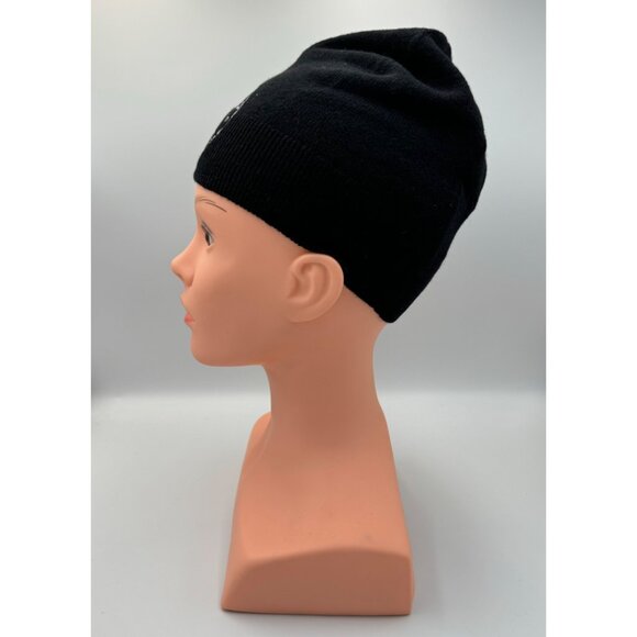 Burberry BB Roundel Logo Graphic Cashmere Blend Beanie Black - Picture 9 of 10